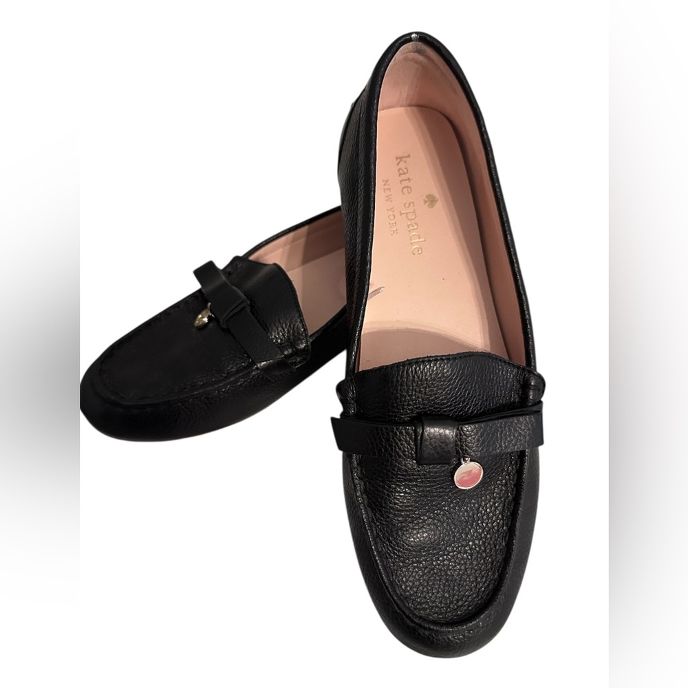 Kate Spade Black Textured Desi Driving Loafers Sz 6